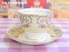 画像4: MB032 Colclough コルクラフ  ローズ＆ブルーフラワー ティートリオ (4)