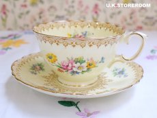 画像2: OB149 Crown Sttafordshire 　クラウンスタッフォードシャー フラワースプレイ ティートリオC (2)