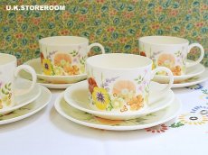 画像2: OB166 Wedgwood ウェッジウッド サマーブーケ ティートリオ (2)