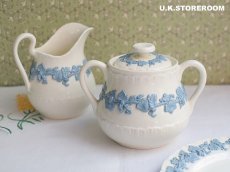 画像1: OB199 Wedgwood ウェッジウッド  クィーンズウエア シュガーポットB (1)