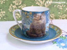 画像4: CH145 Dunbury Mint  Lesley Anne Ivory  レズリー・アン・アイボリー Lesley's Cats　コーヒーカップ＆ソーサー  (4)