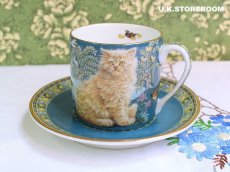 画像2: CH145 Dunbury Mint  Lesley Anne Ivory  レズリー・アン・アイボリー Lesley's Cats　コーヒーカップ＆ソーサー  (2)