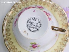 画像20: MB090 Imperial China  インペリアルチャイナ ローズパターン ティートリオ (20)