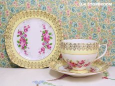 画像18: MB090 Imperial China  インペリアルチャイナ ローズパターン ティートリオ (18)