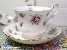 画像14: RA257 Royal Albert ロイヤルアルバート スイートバイオレット ティートリオ (14)