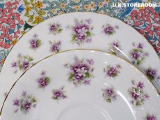 画像10: RA257 Royal Albert ロイヤルアルバート スイートバイオレット ティートリオ (10)