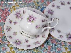 画像13: RA257 Royal Albert ロイヤルアルバート スイートバイオレット ティートリオ (13)