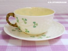 画像8: OB326 Belleek ベリーク  シャムロック ティートリオ (8)