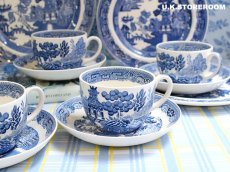 画像1: OB337 Wedgwood ウェッジウッド ウィローパターン ティーカップ＆ソーサー (1)