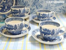 画像2: OB337 Wedgwood ウェッジウッド ウィローパターン ティーカップ＆ソーサー (2)