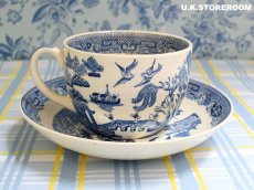 画像5: OB337 Wedgwood ウェッジウッド ウィローパターン ティーカップ＆ソーサー (5)