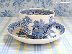 画像4: OB337 Wedgwood ウェッジウッド ウィローパターン ティーカップ＆ソーサー (4)