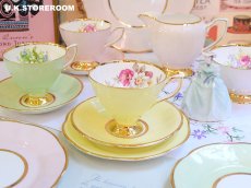 画像1: MB182  Clare China クレアチャイナ レモンイエロー ティートリオ (1)