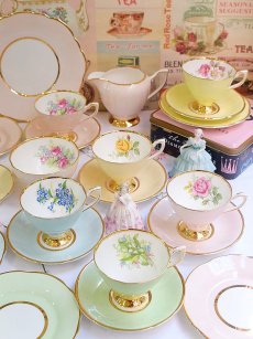 画像15: MB182  Clare China クレアチャイナ レモンイエロー ティートリオ (15)