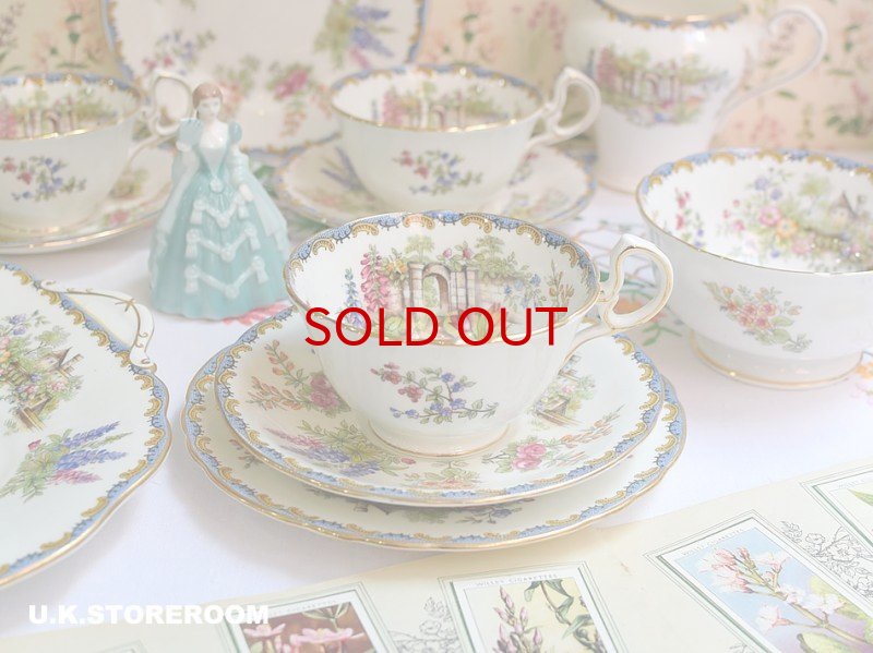 エインズレイ　Aynsley ケーキプレート&ナイフ エンズレイ 大皿 AYNSLEY ケーキ皿 イギリス AYNSLEY