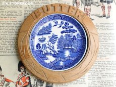 画像4: OB371  Willow Pattern  ウィローパターン 木製バタートレイ (4)