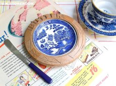 画像1: OB371  Willow Pattern  ウィローパターン 木製バタートレイ (1)