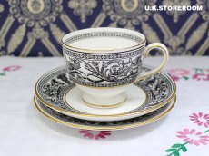 画像2: OB390 Wedgwood  ウェッジウッド フロレンティーンブラック  ティートリオ  (2)