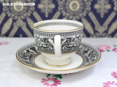 画像4: OB390 Wedgwood  ウェッジウッド フロレンティーンブラック  ティートリオ  (4)