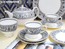 画像1: OB390 Wedgwood  ウェッジウッド フロレンティーンブラック  ティートリオ  (1)