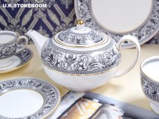 画像1: OB389 Wedgwood  ウェッジウッド フロレンティーンブラック ティーポット  (1)