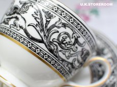 画像7: OB390 Wedgwood  ウェッジウッド フロレンティーンブラック  ティートリオ  (7)