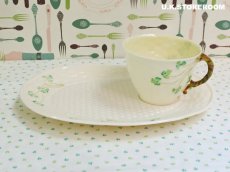 画像2: OB402 Belleek ベリーク  シャムロック テレビセット (2)