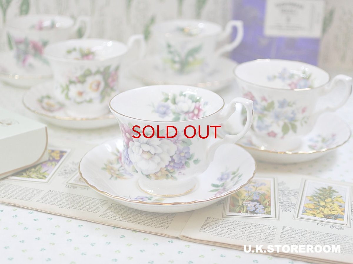 画像1: RA236 Royal Albert  ロイヤルアルバート サマータイム シェアボーン ティーカップ＆ソーサー (1)