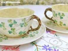 画像7: OB404 Belleek ベリーク  シャムロック ティーカップ＆ソーサー (7)