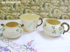 画像11: OB405 Belleek ベリーク  シャムロック シュガーポット (11)