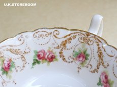 画像14: OB405 Royal Doulton  ロイヤルドルトン ローズパターン ティートリオ (14)