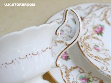 画像13: OB405 Royal Doulton  ロイヤルドルトン ローズパターン ティートリオ (13)