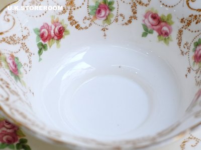 画像1: OB405 Royal Doulton  ロイヤルドルトン ローズパターン ティートリオ