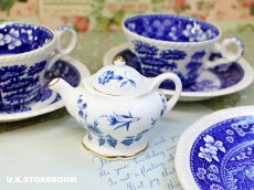 画像1: MB270 Norfolk Royal  ノーフォークロイヤル クラシックティーポットコレクション ミニチュアポット 〜Blue Bouquet〜 (1)