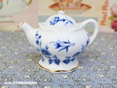 画像3: MB270 Norfolk Royal  ノーフォークロイヤル クラシックティーポットコレクション ミニチュアポット 〜Blue Bouquet〜 (3)