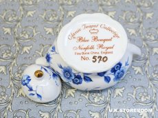 画像13: MB270 Norfolk Royal  ノーフォークロイヤル クラシックティーポットコレクション ミニチュアポット 〜Blue Bouquet〜 (13)