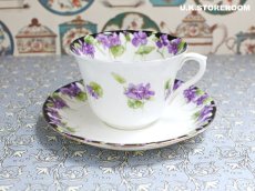 画像2: OB417 Royal Doulton   ロイヤルドルトン スミレ  ティーカップ＆ソーサー (2)