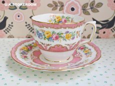 画像7: OB426 Crown Staffordshire  クラウンスタッフォードシャー ピンクチュニス ティートリオ (7)