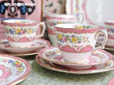 画像2: OB426 Crown Staffordshire  クラウンスタッフォードシャー ピンクチュニス ティートリオ (2)