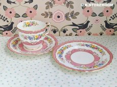 画像4: OB426 Crown Staffordshire  クラウンスタッフォードシャー ピンクチュニス ティートリオ (4)