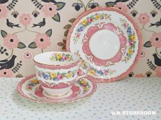 画像3: OB426 Crown Staffordshire  クラウンスタッフォードシャー ピンクチュニス ティートリオ (3)