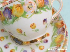 画像18: OB441 Royal Doulton  ロイヤルドルトン チューリップパターン ティートリオ (18)