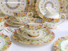 画像1: OB441 Royal Doulton  ロイヤルドルトン チューリップパターン ティートリオ (1)