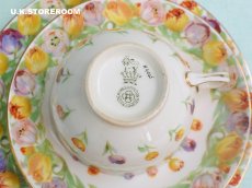 画像19: OB441 Royal Doulton  ロイヤルドルトン チューリップパターン ティートリオ (19)