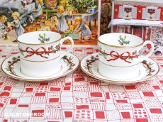 画像12: RW116 Royal Worcester ロイヤルウースター ホーリーリボン ティーカップ＆ソーサー B (12)