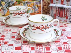 画像1: RW116 Royal Worcester ロイヤルウースター ホーリーリボン ティーカップ＆ソーサー B (1)