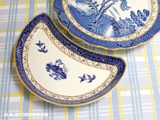 画像5: OB464 Royal  Doulton  ロイヤルドルトン リアルオールドウィロー クレッセントプレート (5)