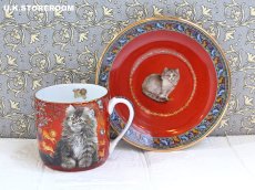 画像6: CH388 Dunbury Mint  Lesley Anne Ivory  レズリー・アン・アイボリー Lesley's Cats　コーヒーカップ＆ソーサー 〜レッド〜 (6)