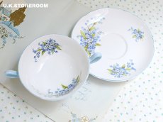 画像2: SH090 Shelley シェリー  勿忘草 スープカップ＆ソーサー (2)