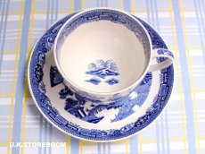 画像7: OB473 Wedgwood ウェッジウッド ウィローパターン モーニングカップ＆ソーサー (7)